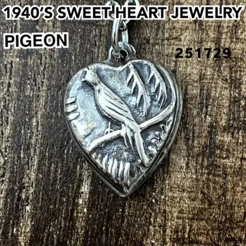 스위트하트 주얼리 비둘기 실버 빈티지 목걸이 NAVY