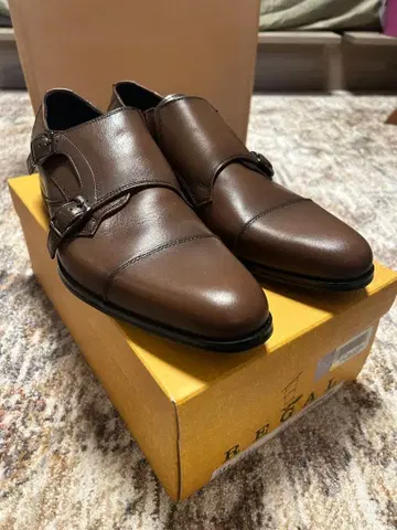 REGAL 브라운 더블 몽크 스트랩 신발