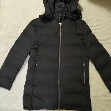 새상품급 아담스 저글러 후드 부착 블랙 다운 자켓 롱 다운