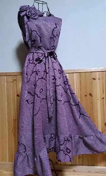 미캉 씨 고급 린코 시보리 슬리브리스 원피스 & 프릴 스톨