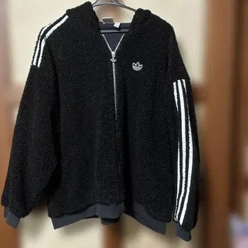 아디다스 플리스 자켓 블랙 L 사이즈 복슬복슬