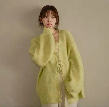 mideal 2waymixcolorlaceupcardigan