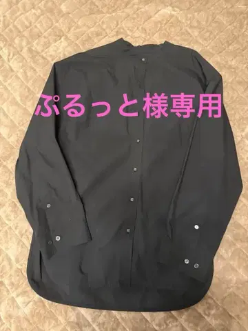 집소피아 오버 사이즈 밴드 카라 셔츠 블랙