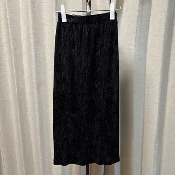 벨로아 플리츠 타이트 스커트 BLACK S 사이즈