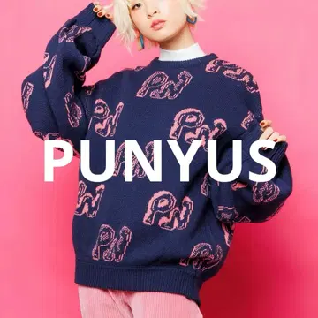 PUNYUS 로고 자카드 니트