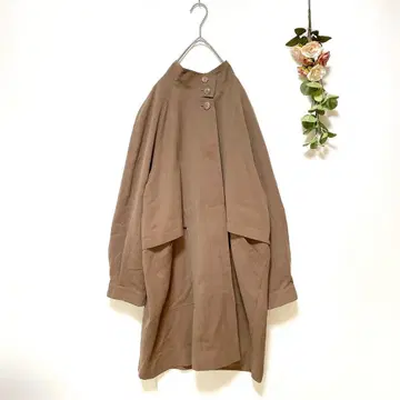 새상품급 빈티지 트렌치코트 하이넥 노바 체크 맥시 길이 M