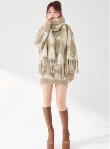 darich 다리치 아가일 니트 앙상블