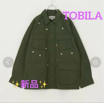 TOBILA 나일론 플라워 자수 필드 자켓