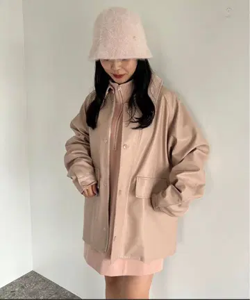 [ LIMMSE ] 인조 가죽 빅 자켓