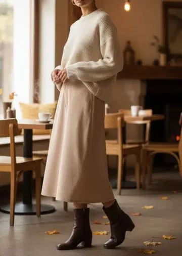 루쿠루카 코듀로이 롱 스커트 38 사이즈