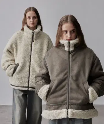 CLEL 리버서블 페이크 무스탕 자켓