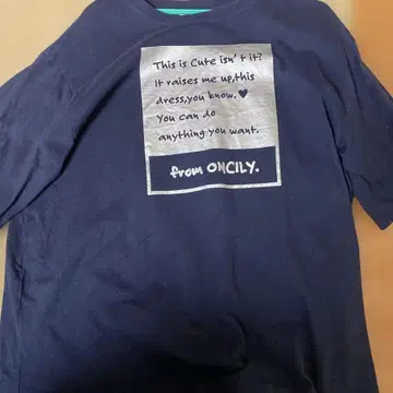 ONCILY 프린트 T셔츠 네이비