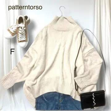 패턴 토르소 하이넥 긴팔 니트 센터라인 성숙 캐주얼 무지 F