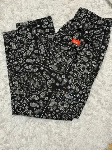 쿠크맨 셰프 팬츠 페이즐리 블랙