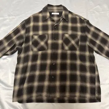 FREAK'S STORE 옴브레 체크 긴팔 셔츠 짧은 기장 박스 실루엣