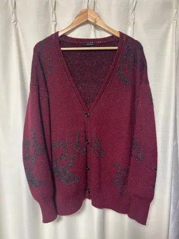 JEANASIS 페이즐리 라메 기모 V 가디건