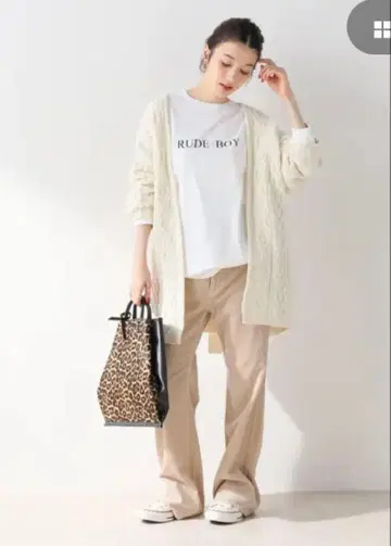 프레임워크 아이보리 케이블 니트 가디건