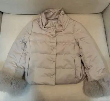 엠프리미어 블랙 라이트 그레이 퍼 다운 자켓