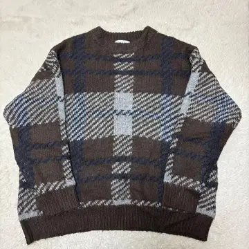 FREAK'S STORE 체크 무늬 니트 스웨터 S