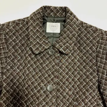 FORUM 체크 무늬 둥근 카라 자켓