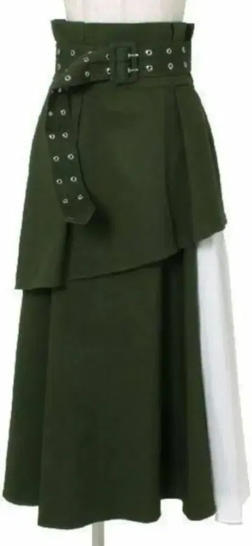 RIM.ARK 레이어드 치노 롱 스커트 벨트 포함