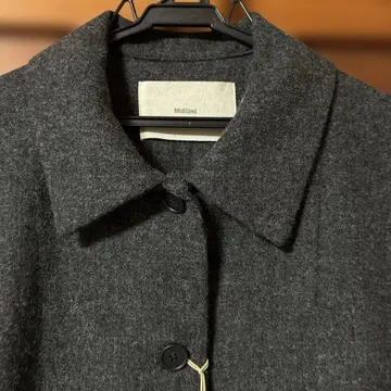 MidiUmi 울 혼방 다크 그레이 롱 코트