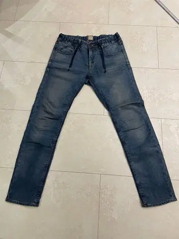 겨울용 야누크 안쪽 미세 기모 윈터 리조트 데님 이지 팬츠 드로 코드