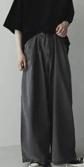 remer 와이드 데님 팬츠 S 그레이