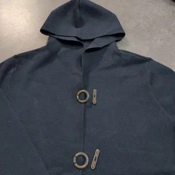 후드 부착 네이비 가디건