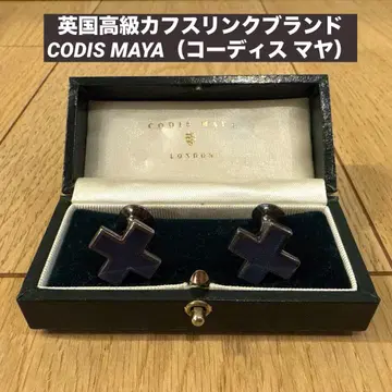 CODIS MAYA 네이비 커프 링크스 십자가 영국 고급 브랜드 커프스