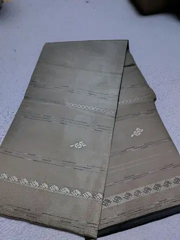 새상품급 후쿠로 오비 그레이 스트라이프 자수 롱