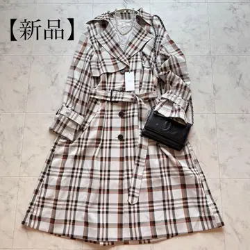 [ 새상품 ] moussy 트렌치코트 체크 무늬 여성용 빅 사이즈