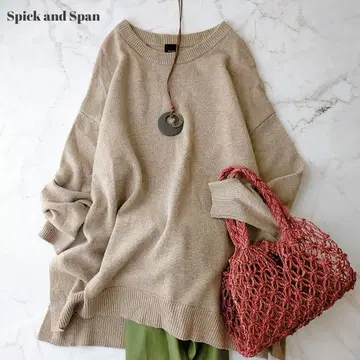 스픽 앤 스팬 크루넥 울 스웨터 울 100% 루즈핏