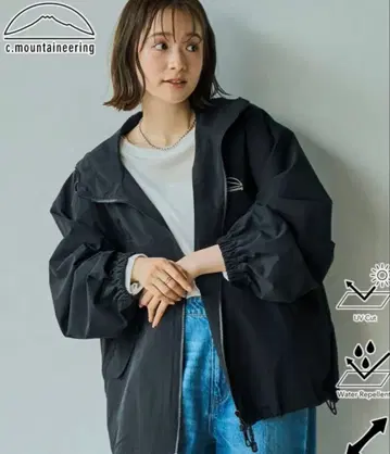 coen 블랙 후드 부착 마운틴 후드티