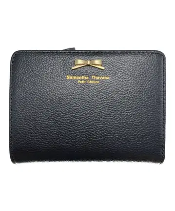 사만다 타바사 쁘띠 초이스 이단 접이식 소가죽 지갑 블랙