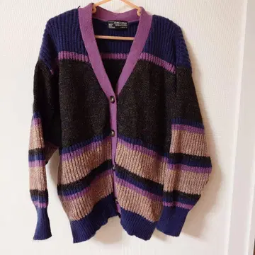 CUBESUGAR 큐브 슈가 다색 스트라이프 가디건 M