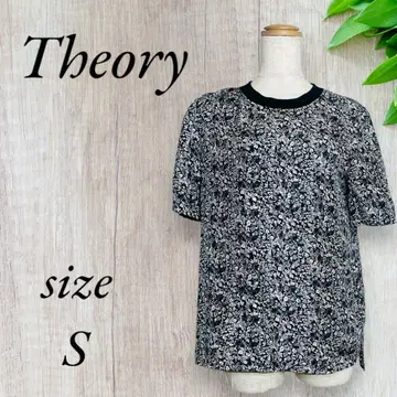 레어 띠어리 실크 100% 블라우스 티셔츠 꽃무늬 올 패턴 565