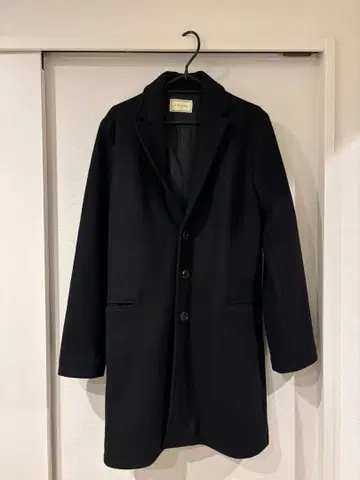 HIBECK 블랙 체스터 코트