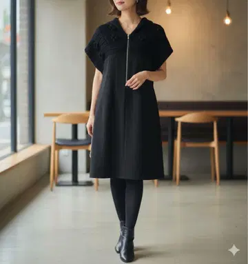 옷장 레드카펫 이소재 도킹 니트 원피스 후드 부착