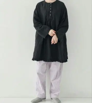 nest Robe 네스트로브 린넨 오미 가공 프티 프릴 튜닉