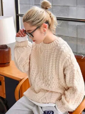 ungrid 새상품급 패치워크 케이블 니트