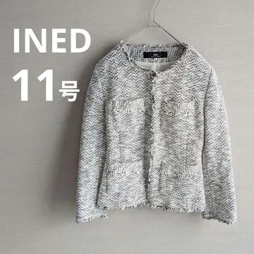 이네드 노카라 트위드 자켓 11호 일본제