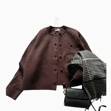 25AW 새상품급 SHIPS any 밀라노 리브 노카라 니트 가디건