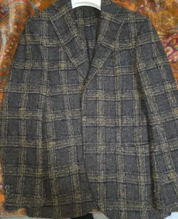 LARDINI 체크 무늬 테일러드 자켓