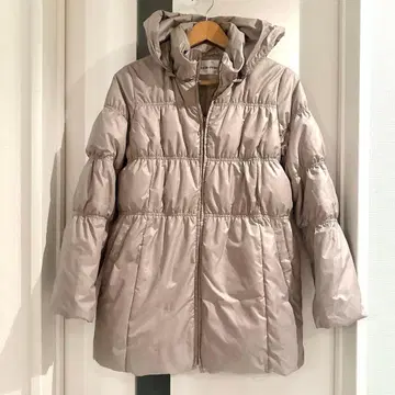 unvie-rose 후드 부착 다운 코트 샴페인 베이지 그레이지