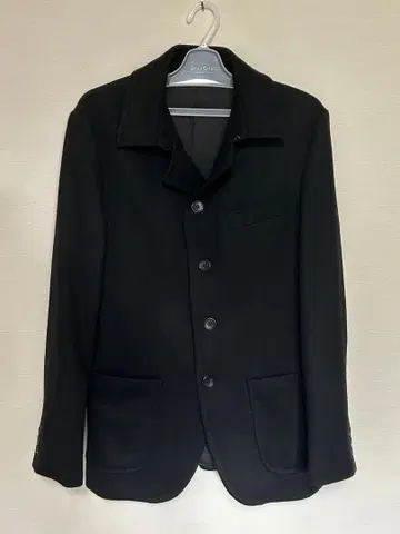 블랙 울 혼방 피코트 남성용 자켓