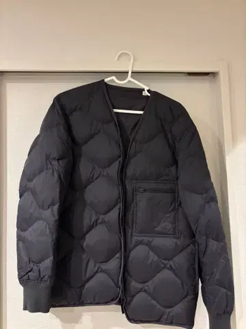 블랙 퀼팅 다운 자켓