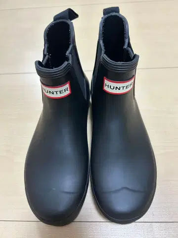 HUNTER 블랙 장화 하프 사이즈 사이드 고어
