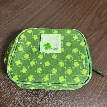 motto 모토 클로버 패턴 파우치 그린