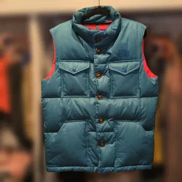 THE NORTH FACE 다운 베스트 M 블루/오렌지